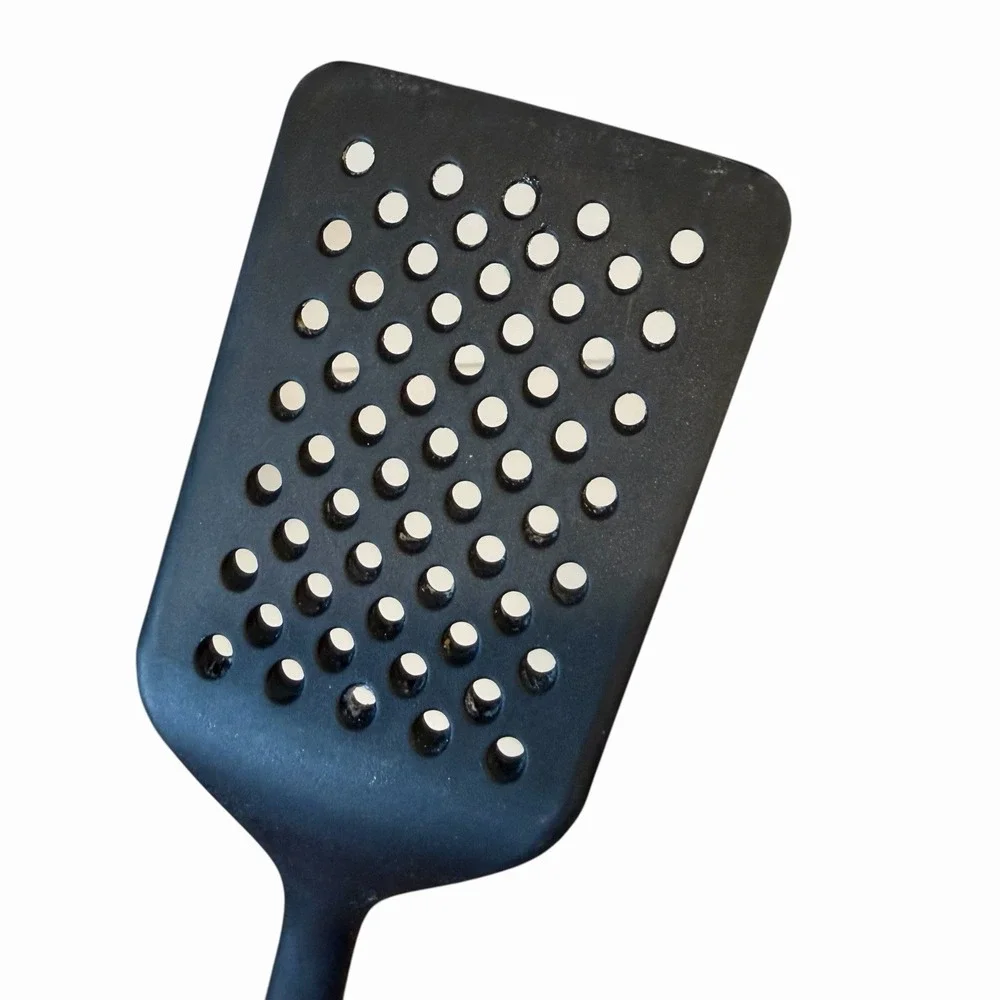 Farberware Spatula‎ Flipper Slotted Round Holes Black Nylon Plastic Kitchen
